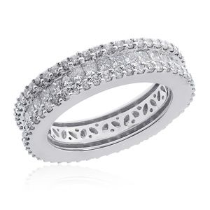 2.45 tcw Diamond Eternity Wedding Band 18K Gold